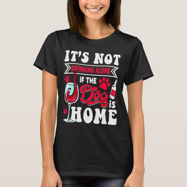 Camiseta Wine Dog   Drinking Alcohol Graphic Dog Puppy (Frente)
