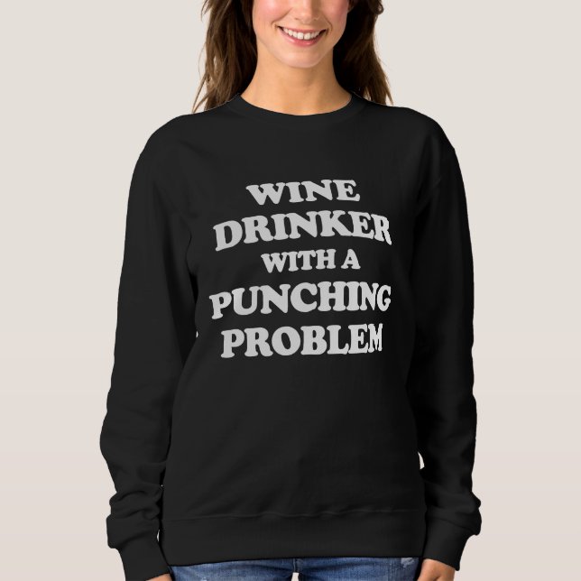 Camiseta Wine Drinker With a Punching Problem  Boxer Workou (Frente)