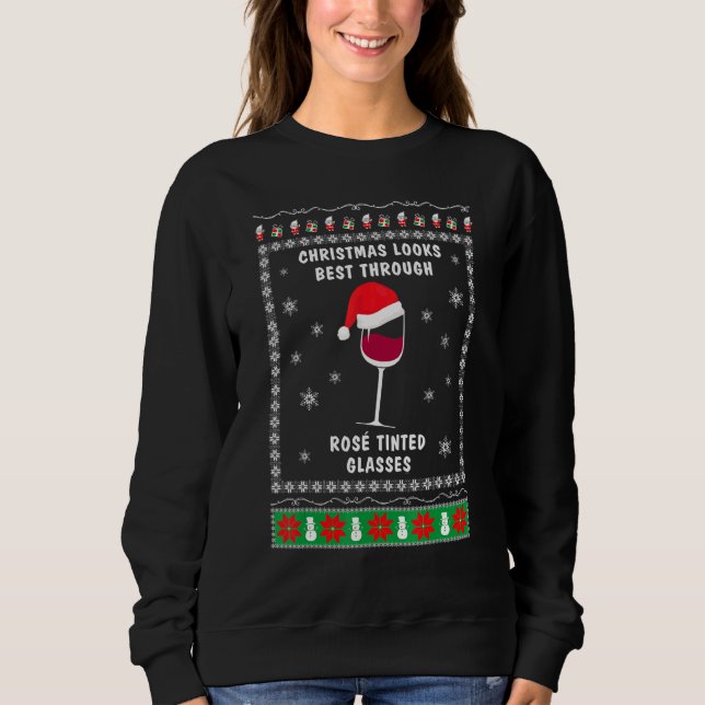 Camiseta Wine   for christmas  Ugly xmas 1 (Frente)