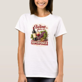 Camiseta Wine Gives Me Superpower Funny T Shirt