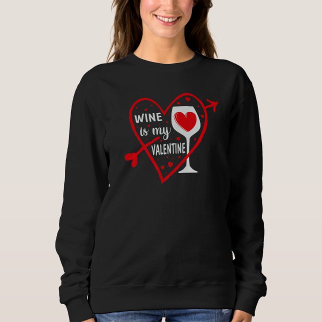 Camiseta Wine Is My Valentine Wine Heart Valentines Day (Frente)