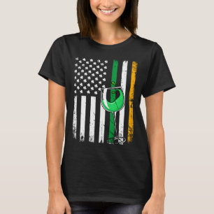 Camiseta Wine St Patty S Day American Flag Baseball ¾ Sleev