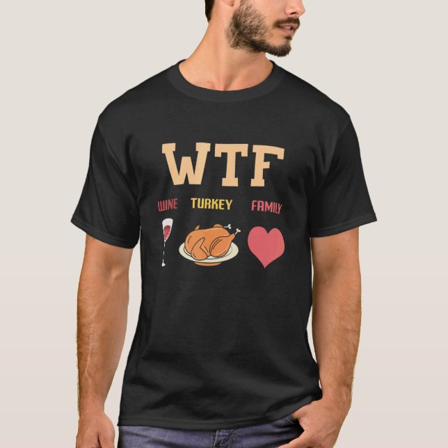 Camiseta Wine Turkey Family Dinner Matching Thanksgiving Tu (Frente)