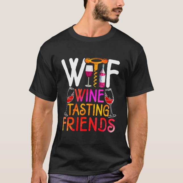 Camiseta Wine   Wine Tasting Friends Retro Drinking Wine (Frente)