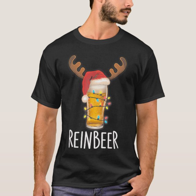 Camiseta Winedeer Reinbeer Santa Hat Reindeer Couple Xmas M (Frente)