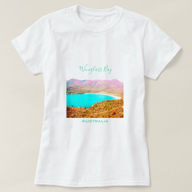 Camiseta Wineglass Bay Tasmania Austrália (Frente do Design)