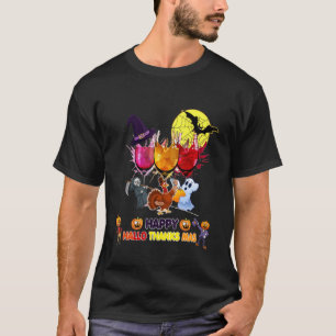 Camiseta Wines Glass Ação de Graças Feliz Hallothanksmas