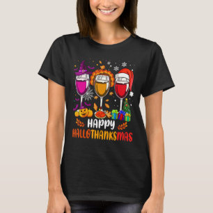 Camiseta Wines Glass Ação de Graças Feliz Hallothanksmas
