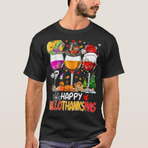 Camiseta Wines Glass Ação de Graças Feliz Hallothanksmas 5