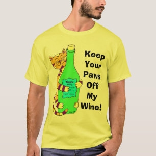 Camiseta Wineycat "mantem suas patas fora de meu vinho "