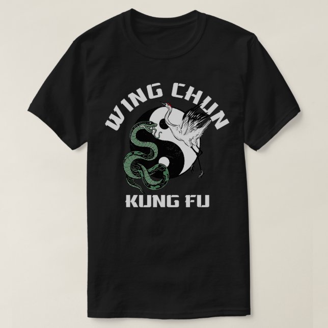 Camiseta Wing Chun Yin Yang Crane Cobra (Frente do Design)