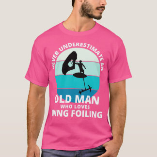 Camiseta Wing Foiling Surfing Pai Vovô Dia de os pais Engra