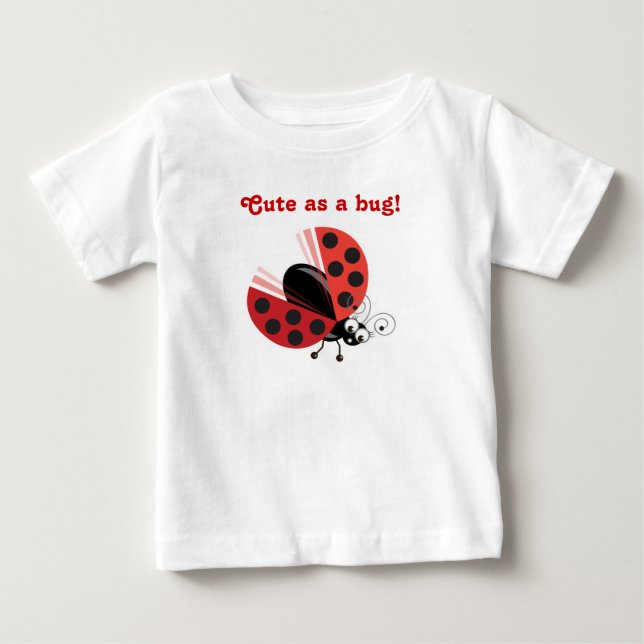 Camiseta Wing-Nutz™_Ladybug_Sweet & Cute como um inseto! (Frente)
