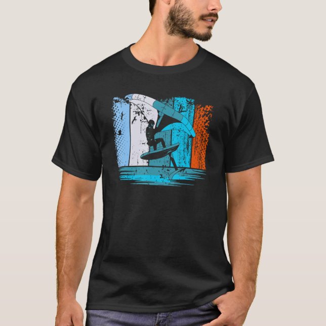 Camiseta Wing Surf Wing Foil Wingsurfer Retro (Frente)