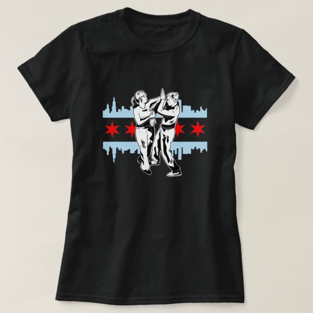 Camiseta Wing Tsun Chicago Skyline (Frente do Design)