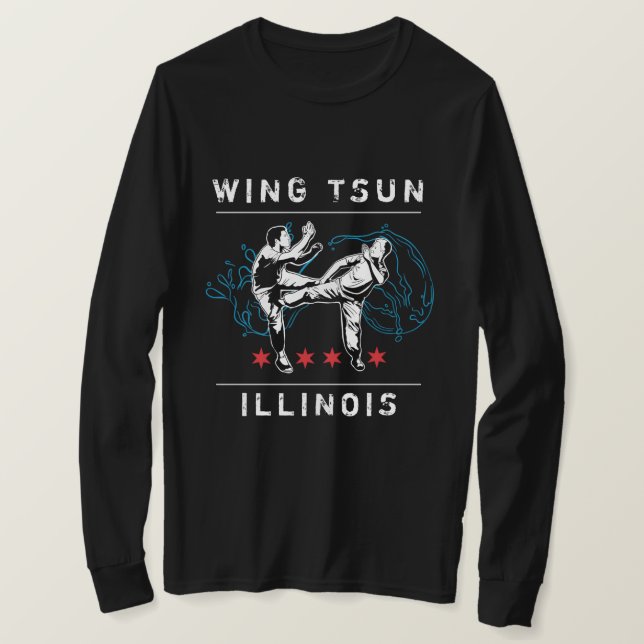 Camiseta Wing Tsun Illinois - Linha Horizontal (Frente do Design)