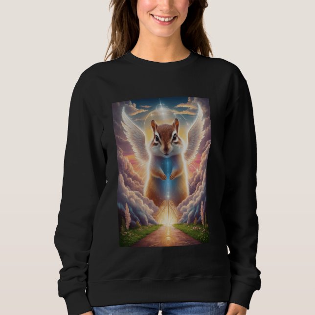 Camiseta Winged Chipmunk Fantasy Art Com Backdro Celestial (Frente)