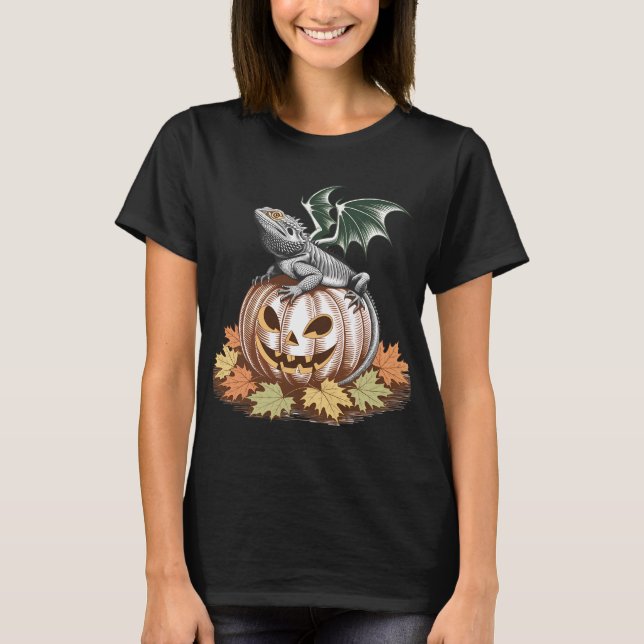 Camiseta Winged Lizard sobre a abóbora branca (Frente)