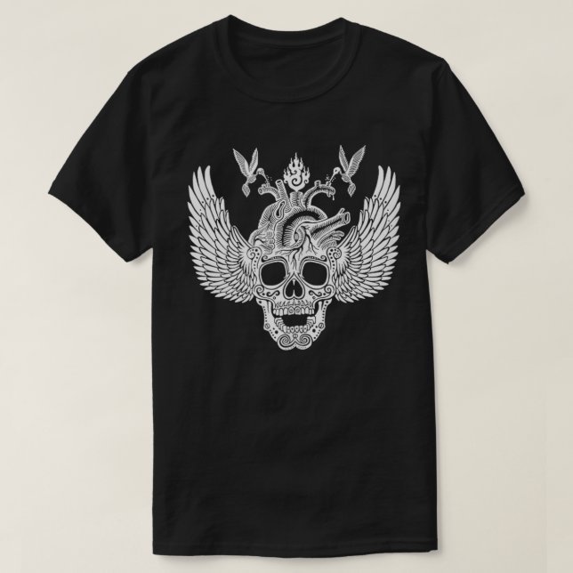 Camiseta Winged Skull Emek Artman (Frente do Design)