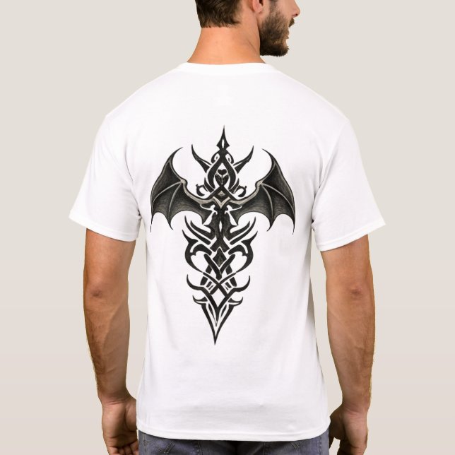 Camiseta Winged Tribal Dagger Crest (Verso)