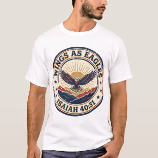 Camiseta Wings as Eagles Isaiah 40:31 Vintage Bible Stamp