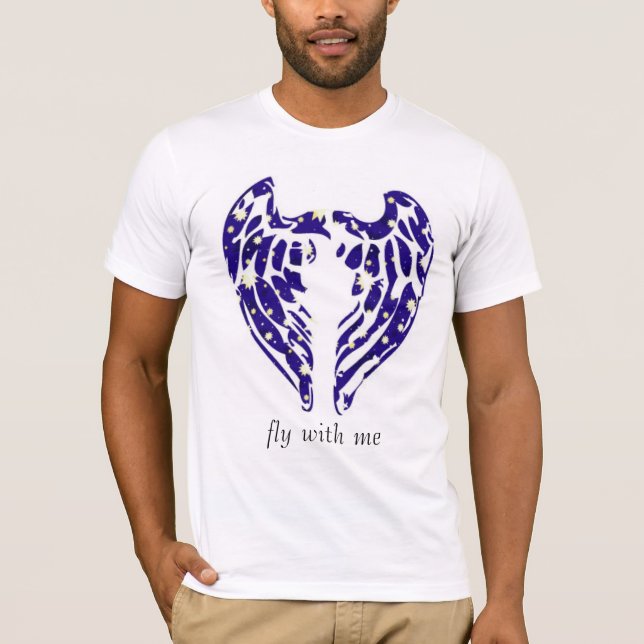 Camiseta wings_stars2, mosca comigo (Frente)