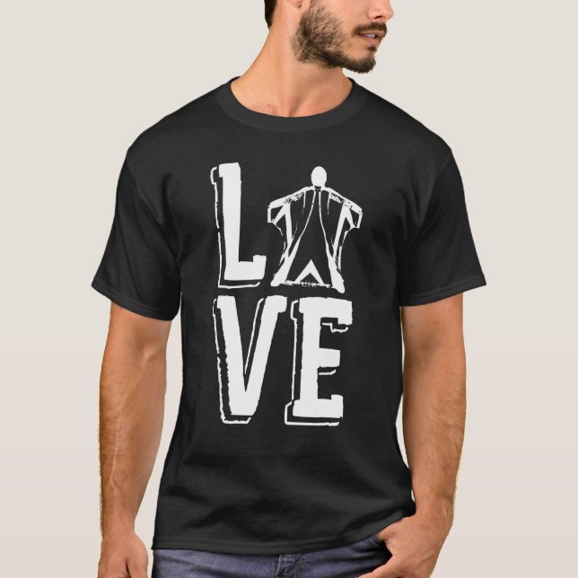 Camiseta Wingsuiting Love Skydiving Basjumper Wingcase (Frente)
