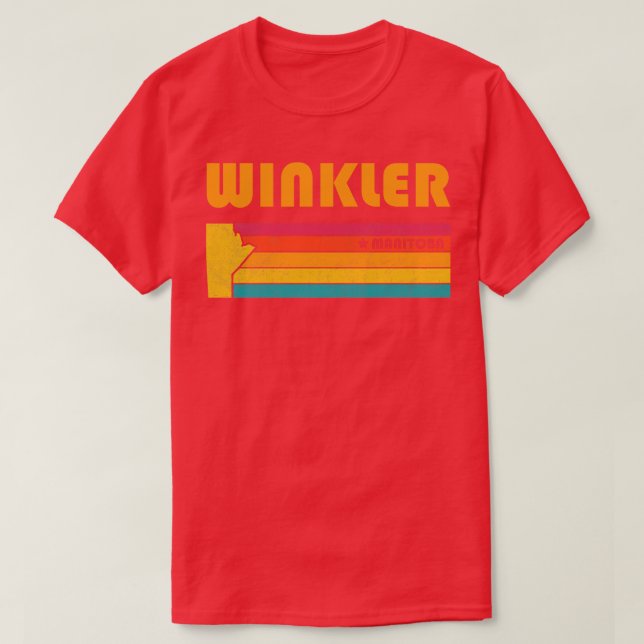 Camiseta Winkler Manitoba Canada Vintage afressou Souveni (Frente do Design)