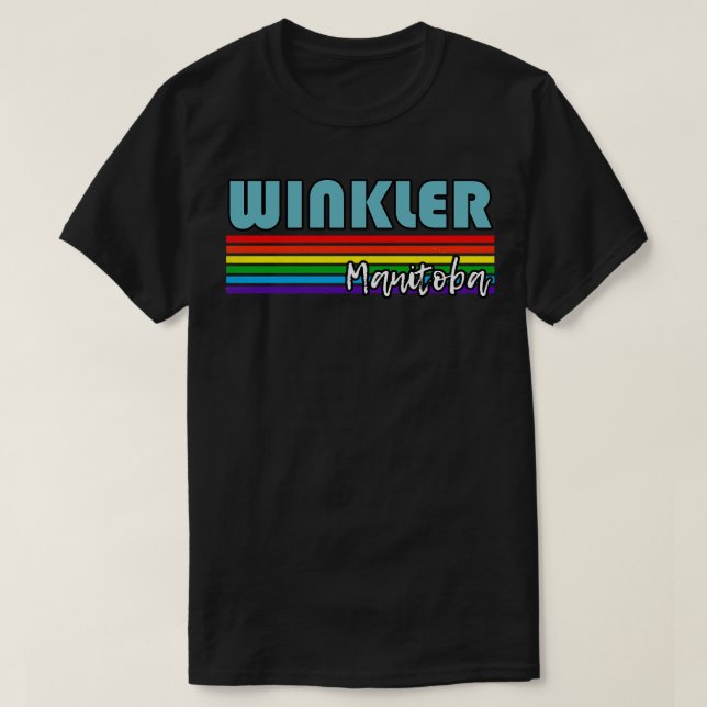 Camiseta Winkler Manitoba Pride Winkler Gift LGBT Su (Frente do Design)