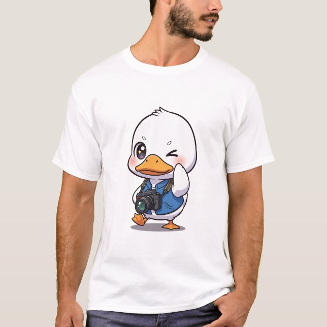 Camiseta Winky Duck Explorer – Adorable Cartoon Duck (Frente)