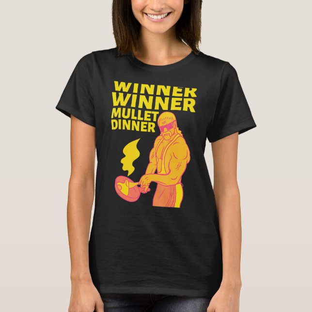 Camiseta Winner Winner Mullet Dinner Party In The Back  2 (Frente)