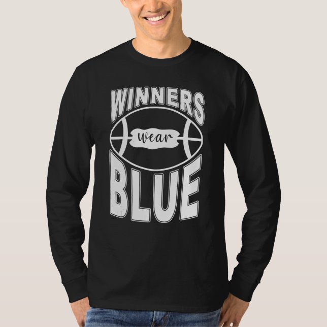 Camiseta Winners Wear Blue High School Football Game Team (Frente)