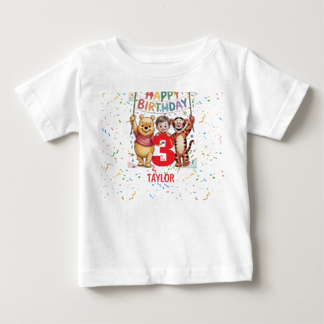 Camiseta Winnie the Pooh | Happy Birthday (Frente)