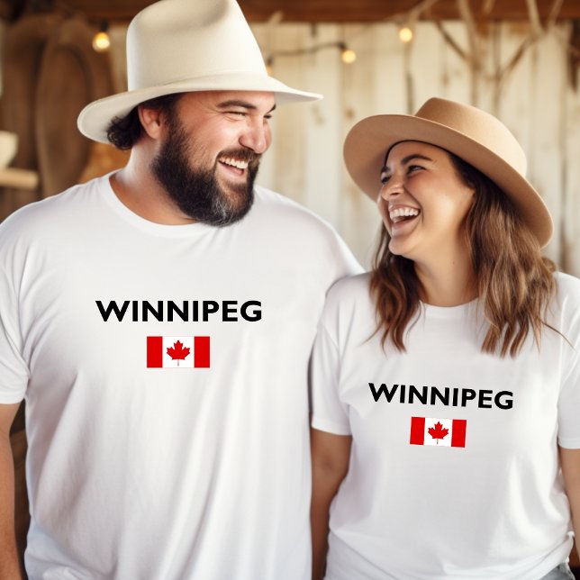 Camiseta Winnipeg Canadá Bandeira Canadense Cor-Clara (Criador carregado)