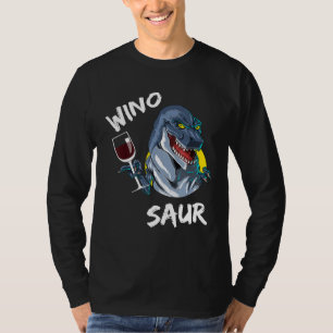 Camiseta Winosaurus Dinossauro Vinho Bebendo Winosaur Vinho