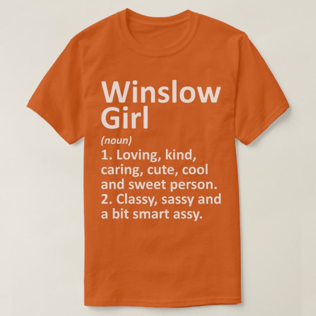 Camiseta WINSLOW GIRL AZ ARIZONA Funny City Home Gift (Frente do Design)