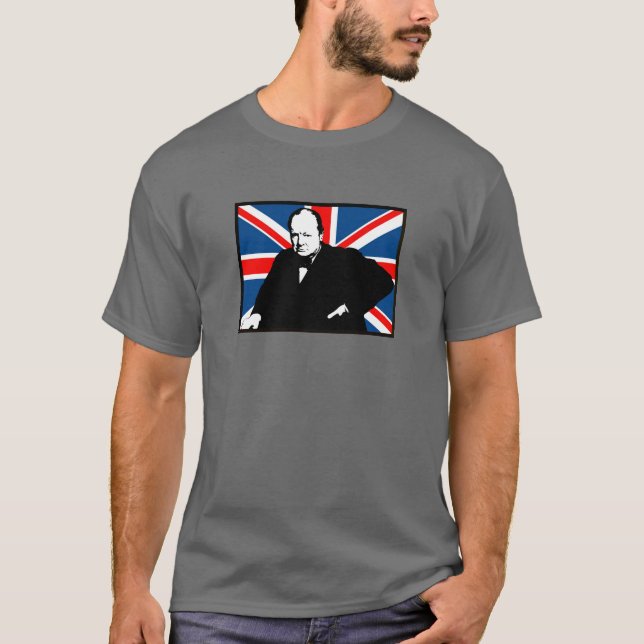 Camiseta Winston Churchill e Union Jack (Frente)
