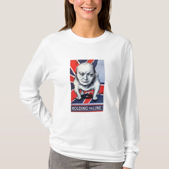 Camiseta Winston Churchill -- Guardarando a linha! (Frente)