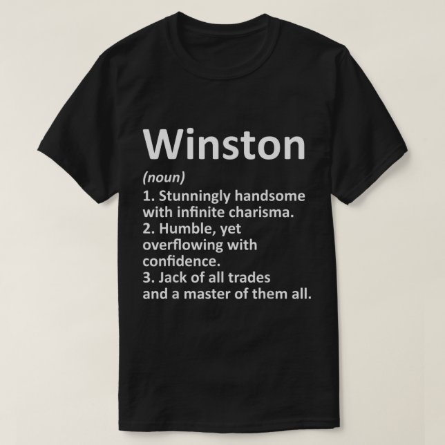 Camiseta WINSTON Definition Personalized Name Funny Birthda (Frente do Design)
