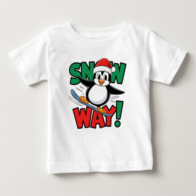 Camiseta Winter Christmas Penguin Adventure in Snowy Wonder (Frente)