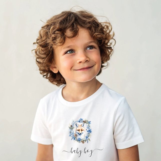 Camiseta Winter Fox Watercolor Boy (Winter Fox Watercolor Boy Baby T-Shirt)