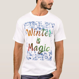 Camiseta Winter is Magic - Icy Floral Frame