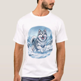 Camiseta Winter Mountain Dog Chest Print