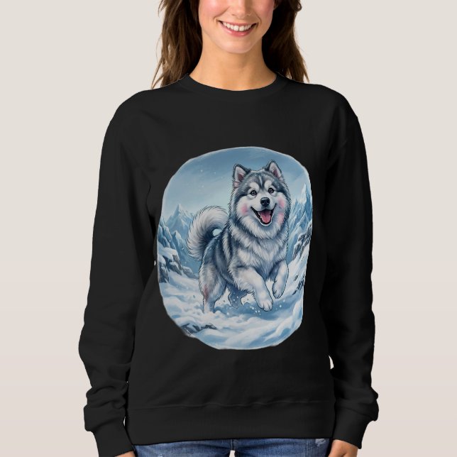 Camiseta Winter Mountain Dog Chest Print (Frente)