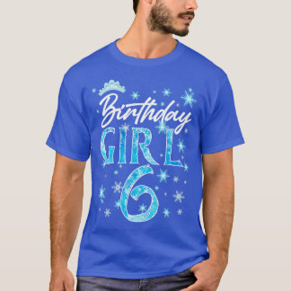 Camiseta Winter Onederland 6 Birthday Girl Snowflake Bday