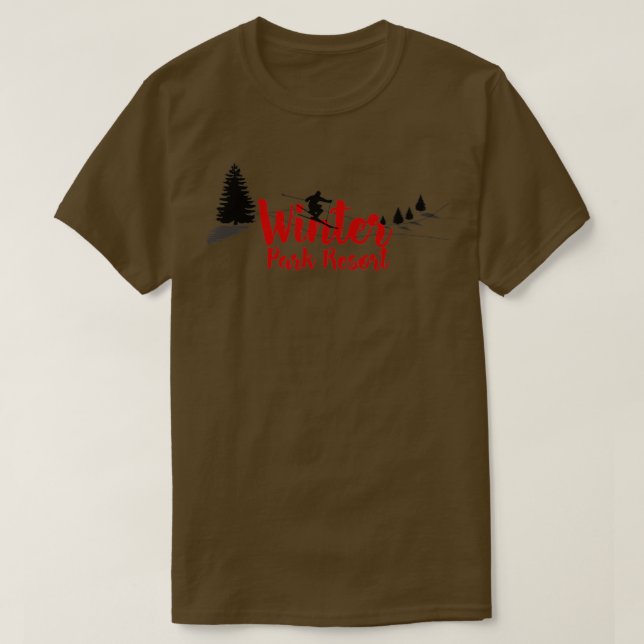 Camiseta Winter Park Resort Ski Long (Frente do Design)