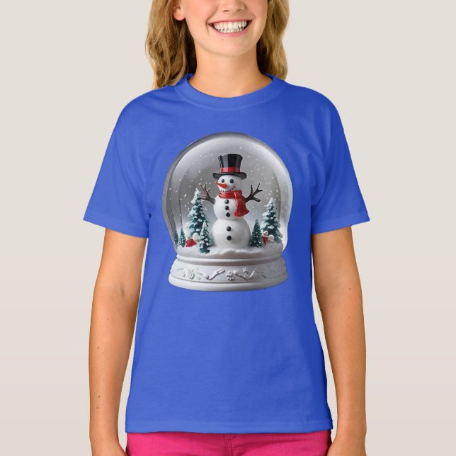 Camiseta Winter Snowman Snowglobe (Frente)
