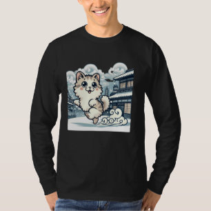 Camiseta Winter Vintage Kitten Lover Japonês Art Cut Cat