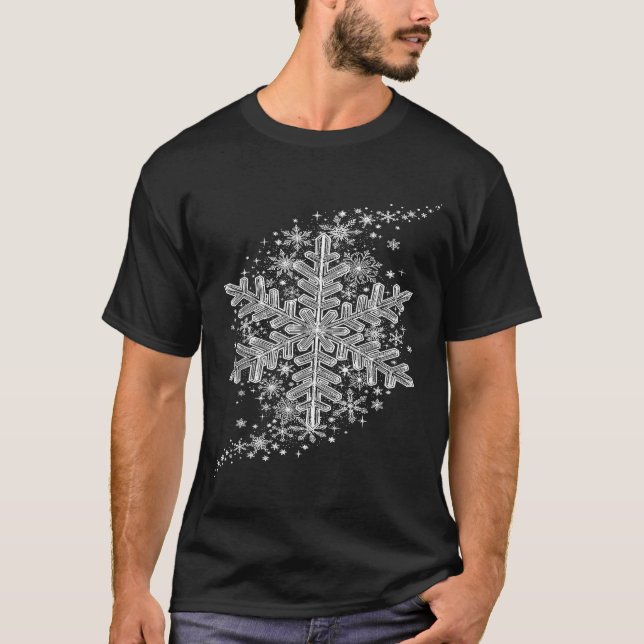 Camiseta Winter Wonderland Snowflake Holiday Design For Men (Frente)