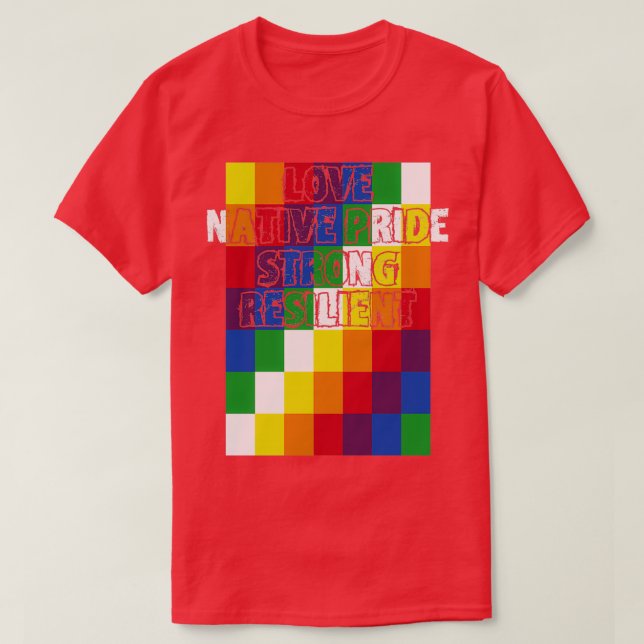 Camiseta Wiphala Flag Indigenous Peoples  (Frente do Design)